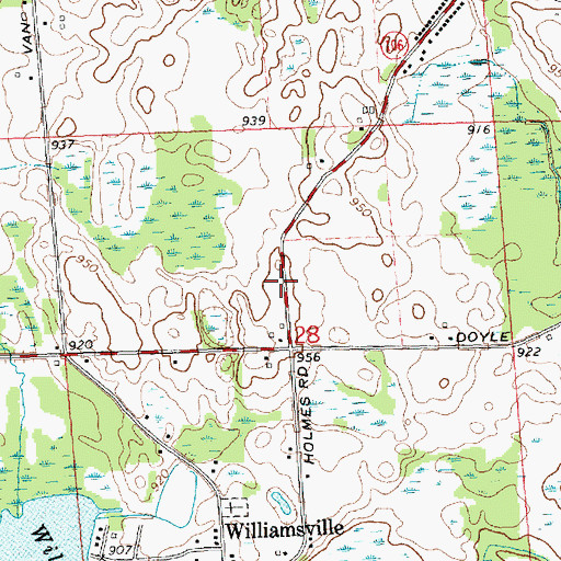 Topographic Map of Southwest Church of the Nazarene, MI