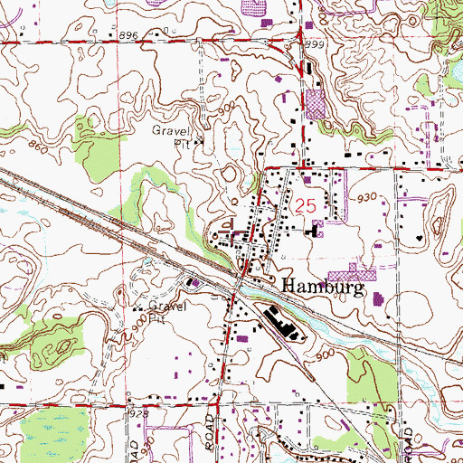 Topographic Map of Hamburg Memorial Museum, MI