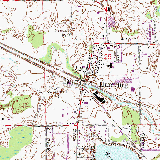 Topographic Map of Hamburg Station (historical), MI