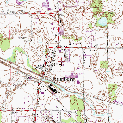Topographic Map of Hamburg Elementary School, MI