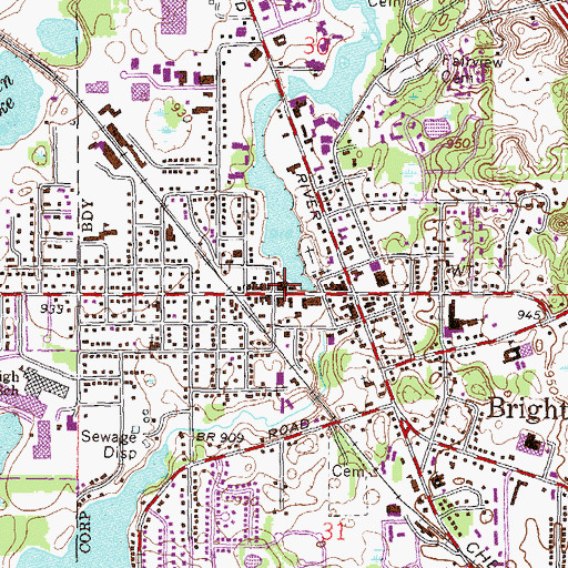 Topographic Map of Community Unitarian Universal Church, MI