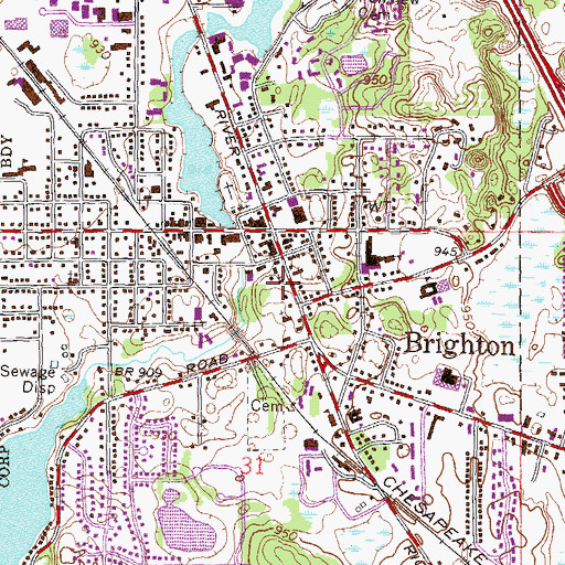 Topographic Map of First Presbyterian Church, MI