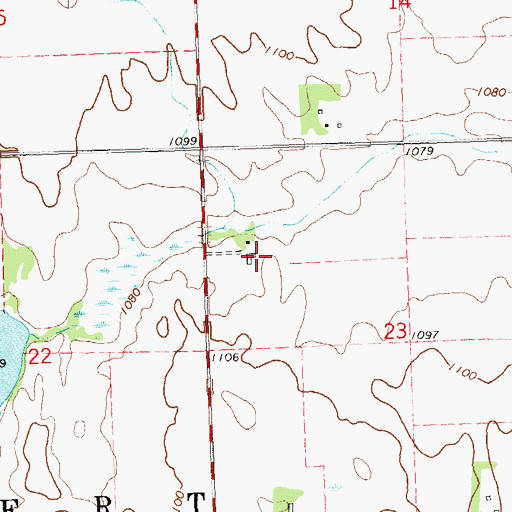 Topographic Map of Banken Farms, MN