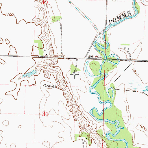 Topographic Map of Koosmann Farms, MN
