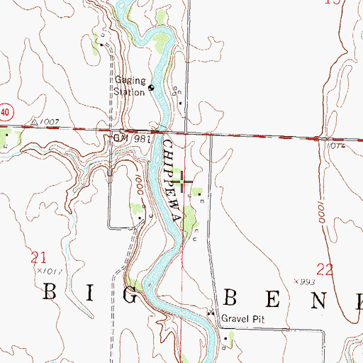 Topographic Map of Easy Bean Farm, MN