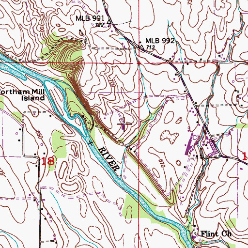 Topographic Map of Flint Ridge Farm, AL