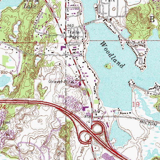 Topographic Map of Church of the Resurrection, MI