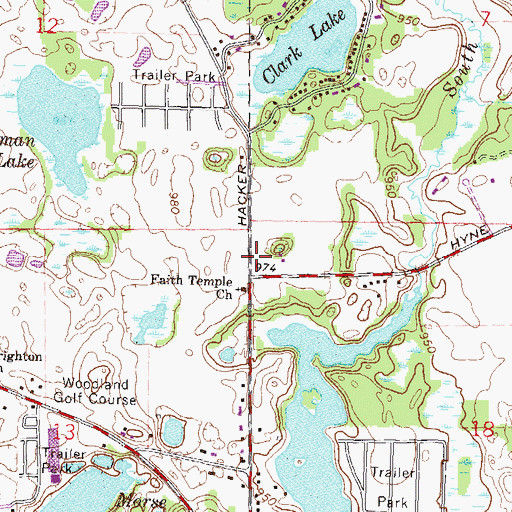 Topographic Map of Shepherd of the Lakes Lutheran Church, MI