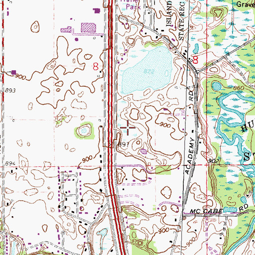Topographic Map of Brighton Assembly of God Church, MI