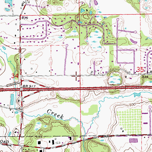 Topographic Map of Pleasant Valley Baptist Church, MI