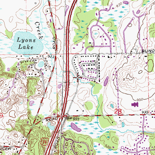 Topographic Map of Brighton Christian Church, MI