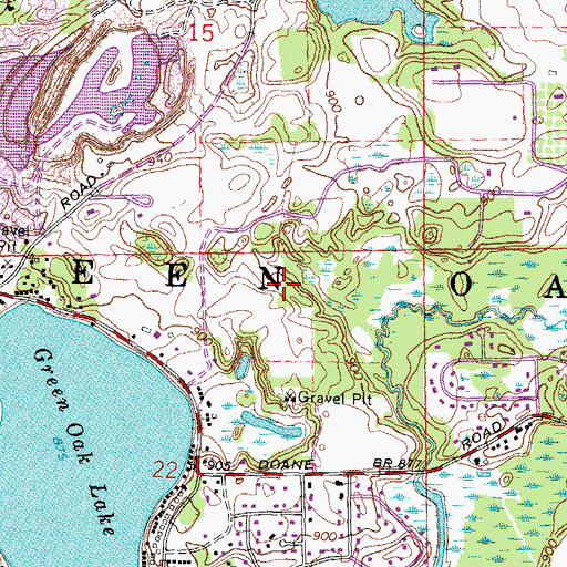 Topographic Map of Moose Ridge Golf Course, MI