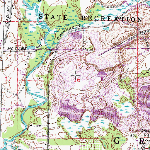 Topographic Map of Hidden Lake, MI