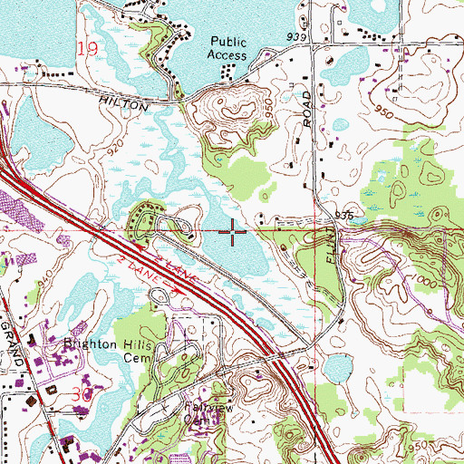Topographic Map of Noble Lake, MI