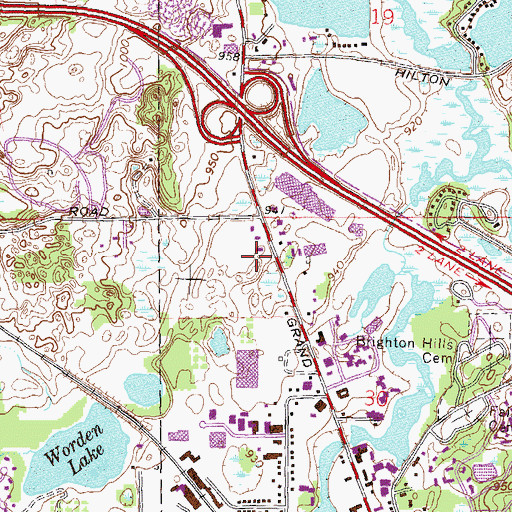Topographic Map of Brighton Medical Center, MI