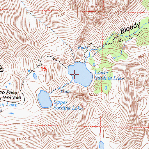 Topographic Map of Lower Sardine Lake, CA
