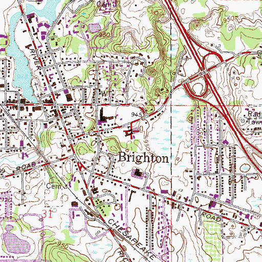 Topographic Map of Miller Elementary School, MI