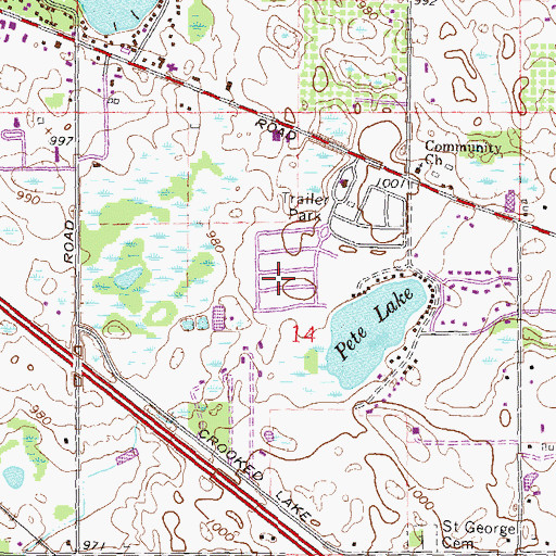 Topographic Map of Sylvan Glen Mobile Estates, MI