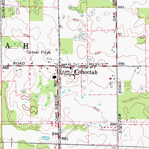 Topographic Map of Calvary Bible Church, MI