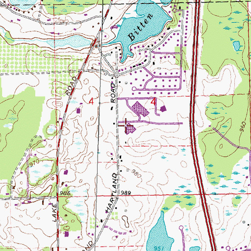 Topographic Map of Lakes Elementary School, MI