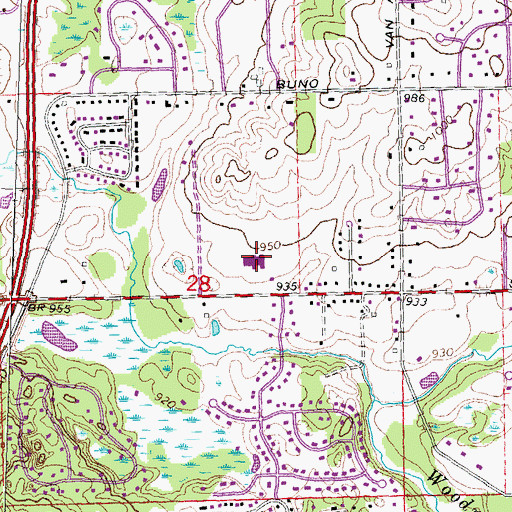 Topographic Map of Spencer Elementary School, MI
