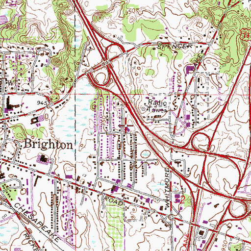 Topographic Map of Brighton Montessori School, MI