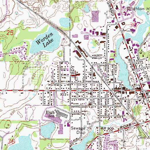 Topographic Map of Lindbom Elementary School, MI