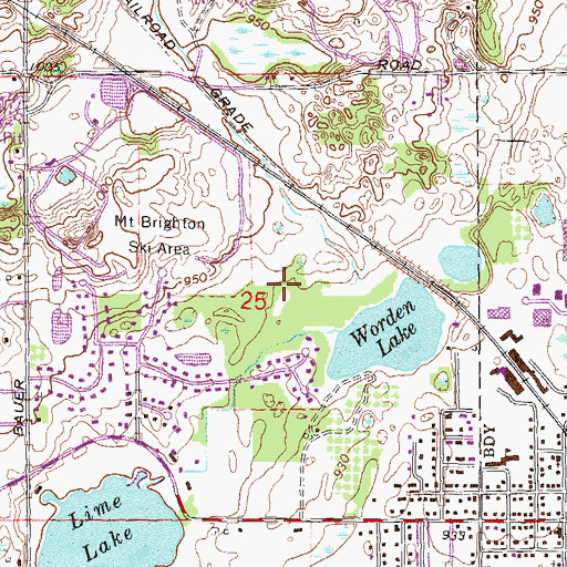 Topographic Map of Jackal Golf Club, MI