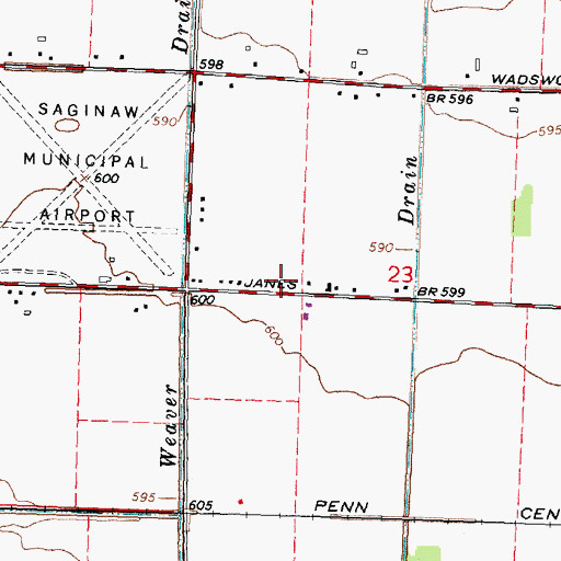 Topographic Map of Faulkwood Shores Golf Club, MI
