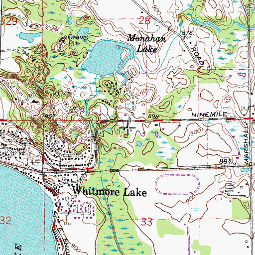 Topographic Map of Fellowship Baptist Church, MI