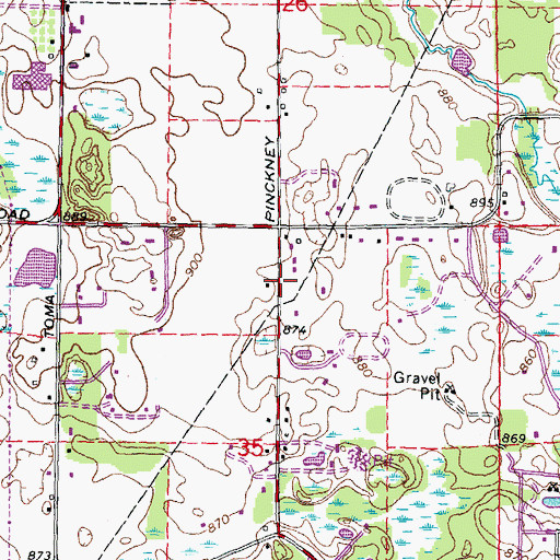 Topographic Map of Arise United Methodist Church, MI