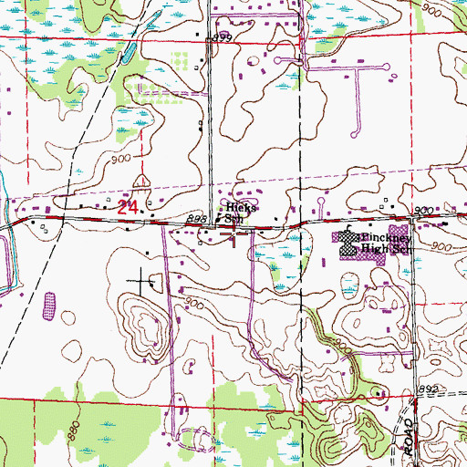 Topographic Map of Shalom Lutheran Church, MI