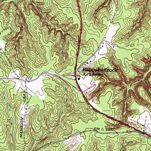 Topographic Map of Rappahannock Academy (historical), VA