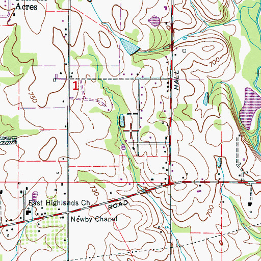 Topographic Map of Swan Creek Nursery, AL