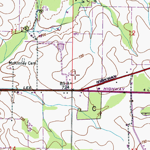 Topographic Map of Trent Nurseries, AL