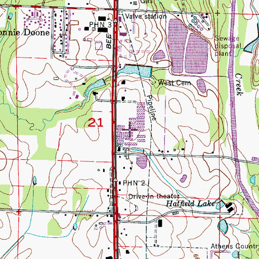 Topographic Map of Strain and Sons Nursery, AL