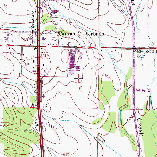 Topographic Map of S and S Nurseries, AL