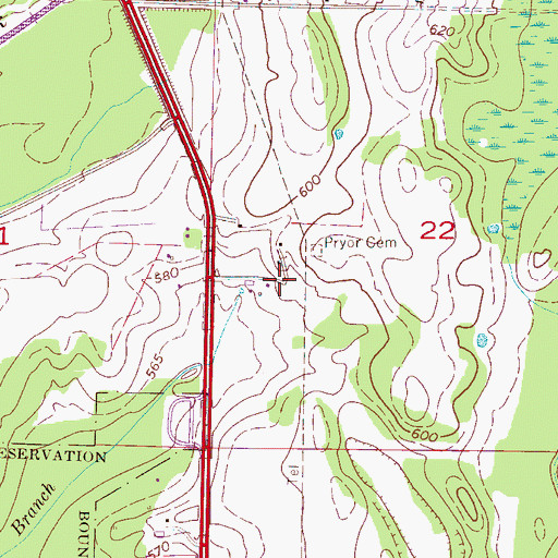 Topographic Map of Flower Hill Farm, AL