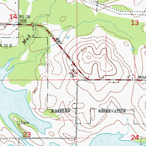 Topographic Map of Bridgeforth Farms, AL