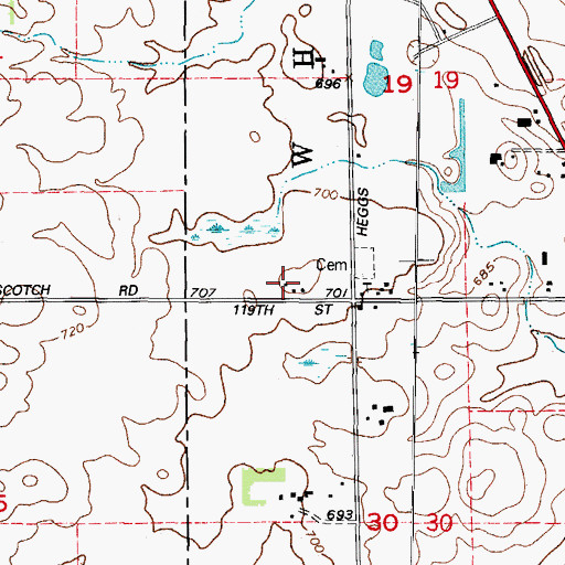 Topographic Map of Garden Visions Nursery, IL