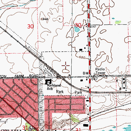 Topographic Map of The Fields On Caton Farm, IL