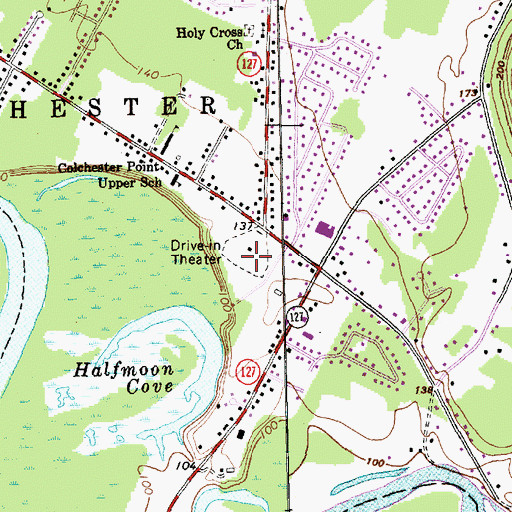 Topographic Map of Sunset Drive-In, VT