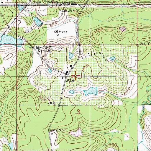 Topographic Map of Mitcham Farms, LA