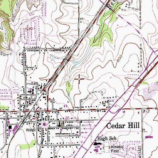 Topographic Map of Cedar Hill Independent School District Police Department, TX
