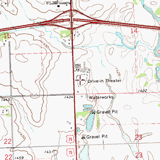 Topographic Map of Verne Drive-In, MN