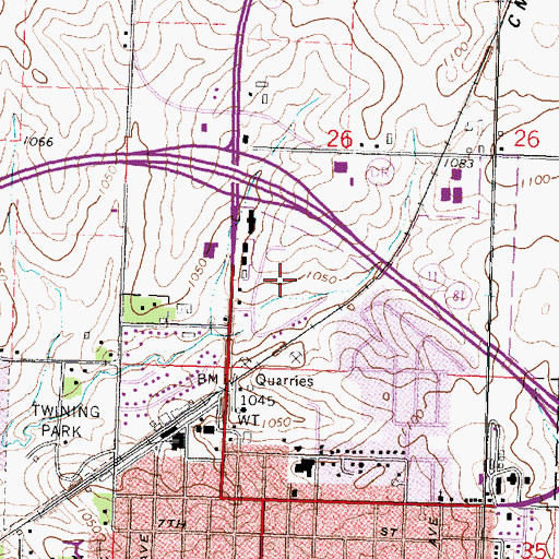 Topographic Map of Swisshaven Mobile Home Park, WI
