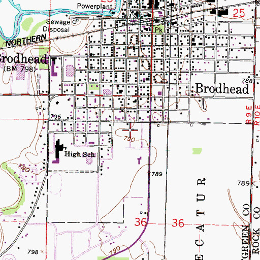 Topographic Map of Cardinal Crest, WI