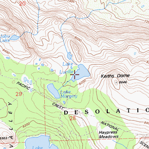 Topographic Map of Lake Lucille, CA