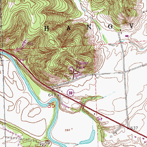 Topographic Map of Woodland Valley Courts, IL
