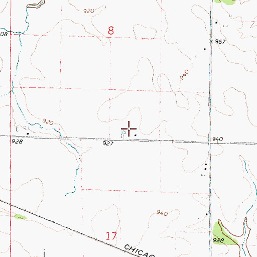 Topographic Map of Simmons Dairy Farm, IL